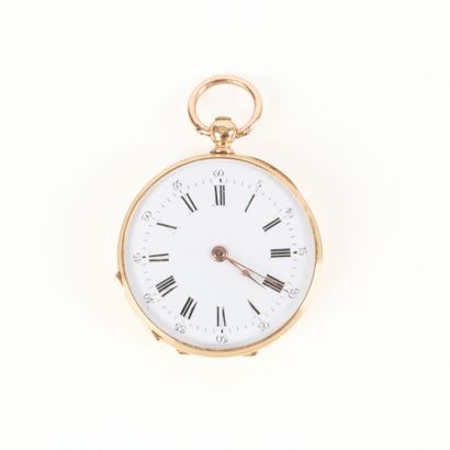 Engraved and guilloché gold collar watch,...
