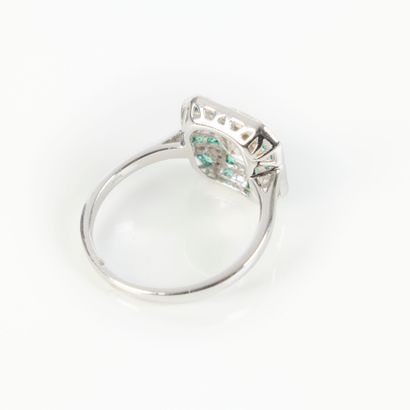 . White gold (750‰) Art Deco style ring,...
