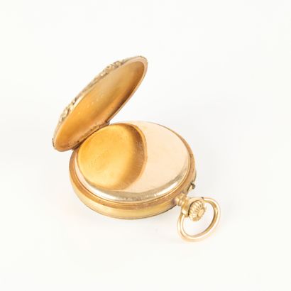 Gold guilloché collar watch decorated with...