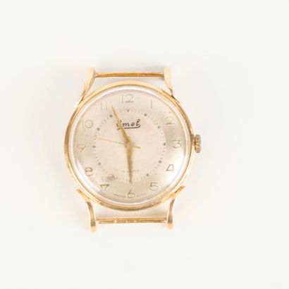 Gold men's wristwatch, mechanical movement...