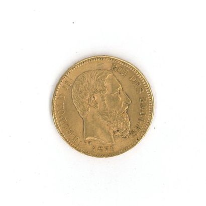 1 gold coin : 20 F Belgium Leopold II Year...