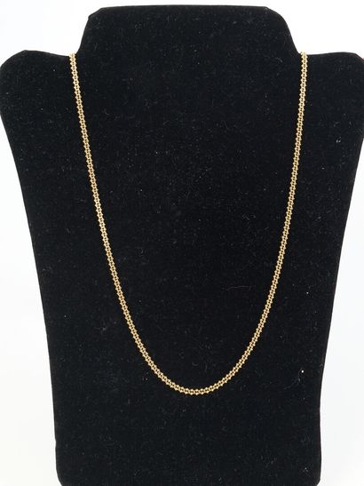 Fancy gold chain. Length: 46 cm. 10,42 g....