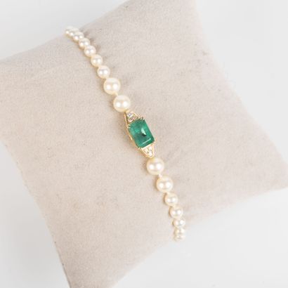 Drop cultured pearl line bracelet (3.3 to...