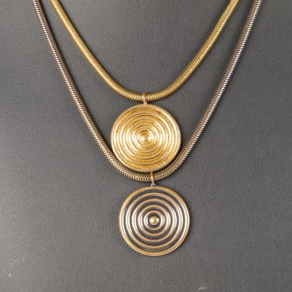 YVES SAINT LAURENT 
Africa metal necklace
monogrammed...