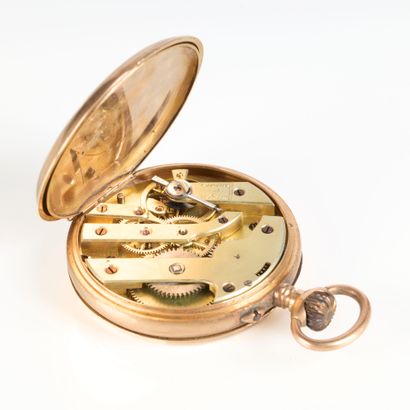 Gold pocket watch, gold dust cover, mechanical...