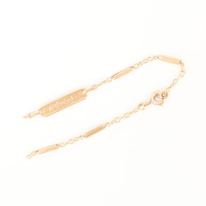 Olivier-engraved gold baby chain bracelet....