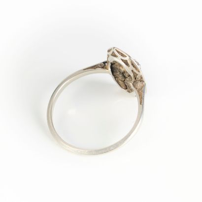 White gold and platinum ring set with small...