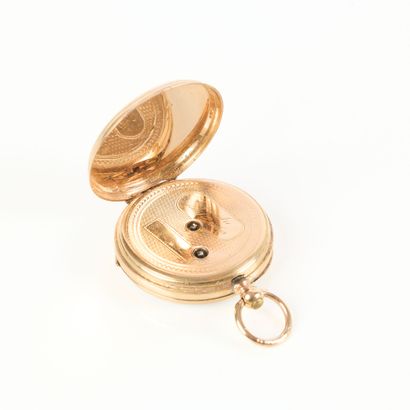 Engraved and guilloché gold collar watch,...