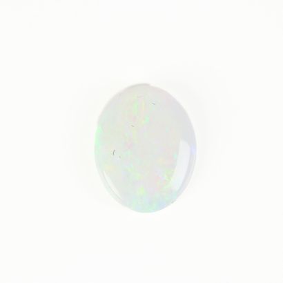 An oval cabochon opal weighing 4.80 cts (1.59...
