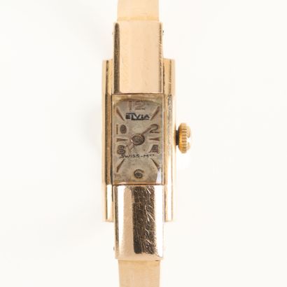 Gold ladies' watch bracelet, rigid spring...