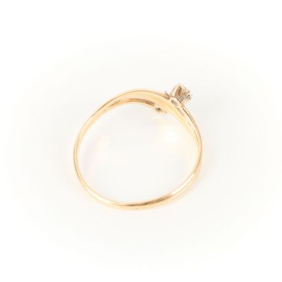 toi et moi ring in gold set with two small...