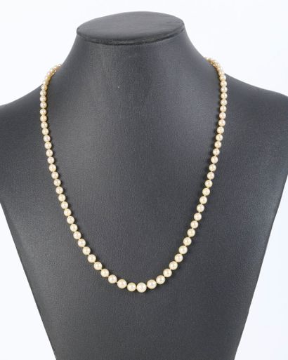 Necklace of tumbling cultured pearls (3.5...