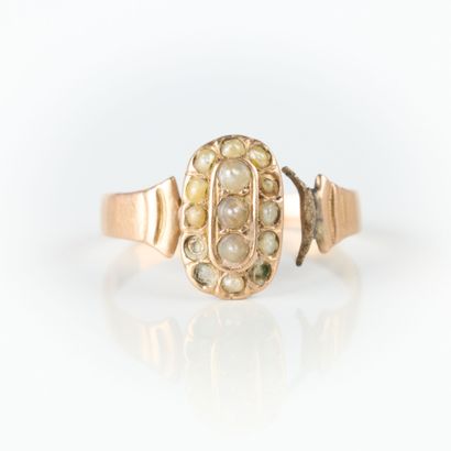 Pink gold (750/1000 - 18k) ring set with...