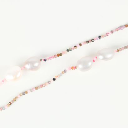 Large sautoir adorned with tourmalines and...