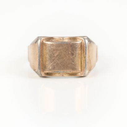 Lot : 
- Gold and silver signet ring. TDD...