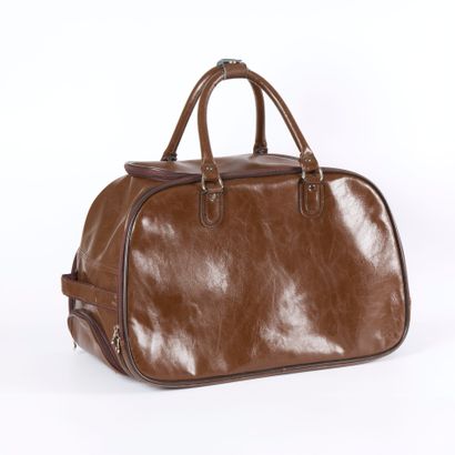 MONTBLANC. Vintage brown leather travel bag...