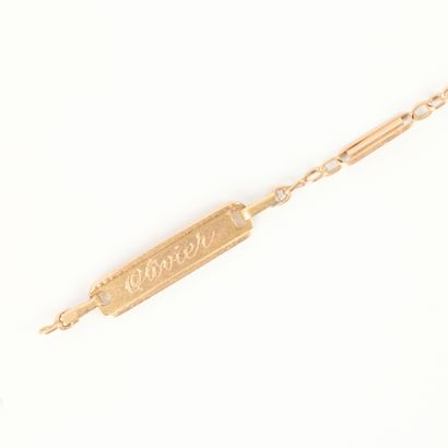 Olivier-engraved gold baby chain bracelet....
