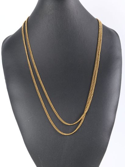 Gold watch chain, gourmette link. 160 cm....