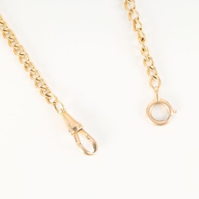 Gold watch chain. Length: 36 cm. 17,01 g....
