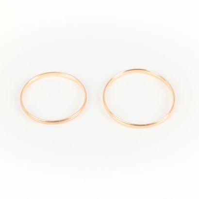 2 gold wedding rings. 1.62 g. 18 K
