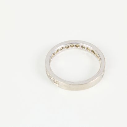 American half wedding band in white gold,...