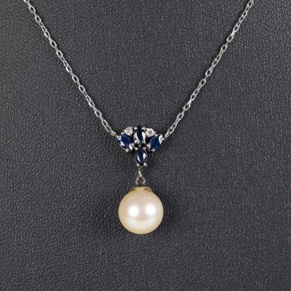 Gold and platinum necklace holding a design...