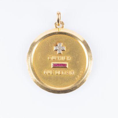Important AUGIS love medal in gold (750‰),...