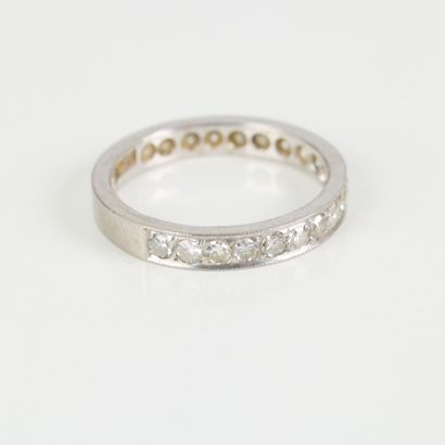 American half wedding band in white gold,...