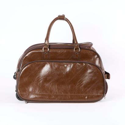 MONTBLANC. Vintage brown leather travel bag...