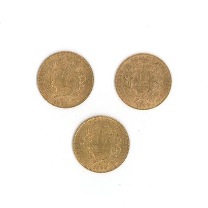 3 gold coins: 10 FF Cérès.
(1896 A X1 and...
