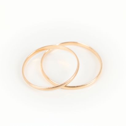 2 gold wedding rings. 1.62 g. 18 K