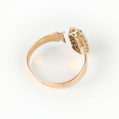 Pink gold (750/1000 - 18k) ring set with...
