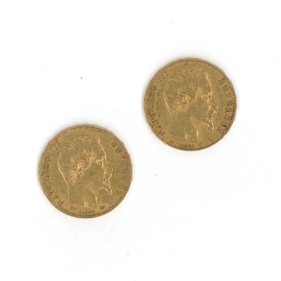 2 gold coins : 20 FF bareheaded
(1 X 1854...