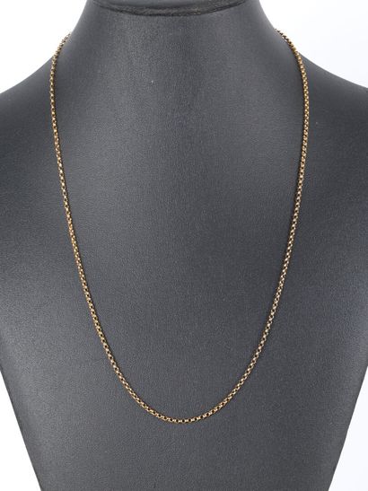 Gold round link chain with engraved clasp....