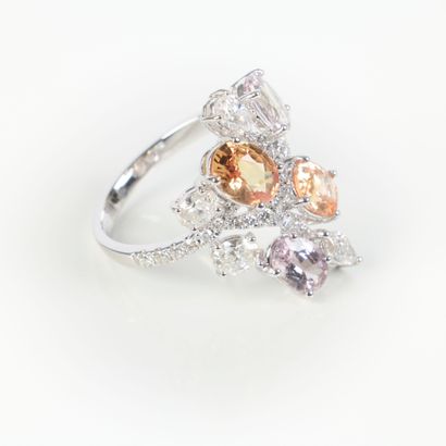 White gold cocktail ring (750‰), set with...