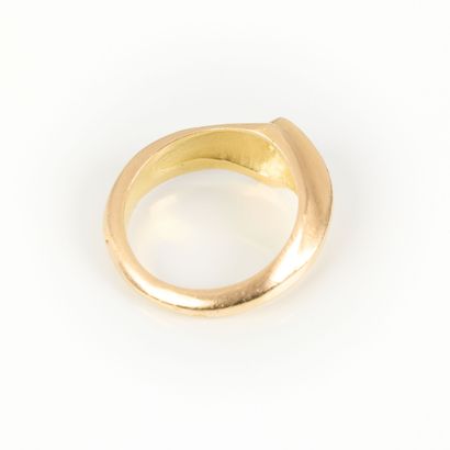 Contemporary amati and polished gold ring...