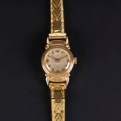 . LIP. Gold ladies' watch, round dial, metal...