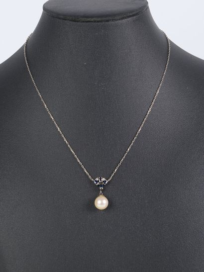 Gold and platinum necklace holding a design...