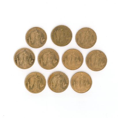 10 gold coins : 20 FF Génie 1887 A