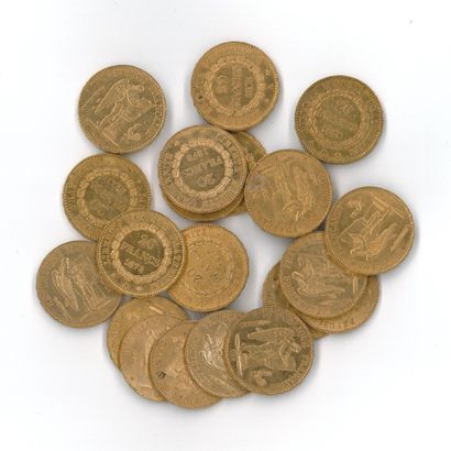 20 gold coins : 20 FF Génie 1878 A