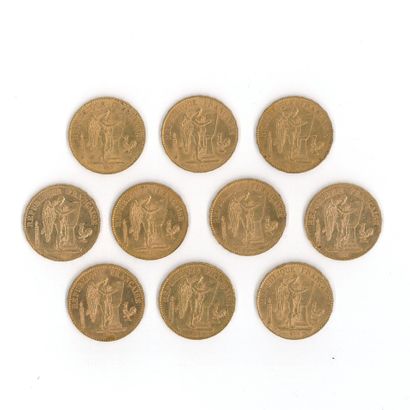 10 gold coins : 20 FF Génie 1887 A