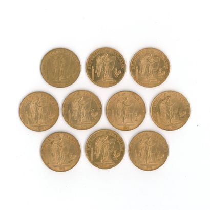10 gold coins : 20 FF Génie 1886 A