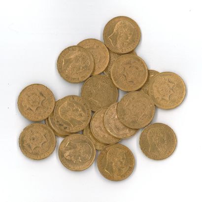 20 gold coins: 20 F Belgium Leopold II (1869...