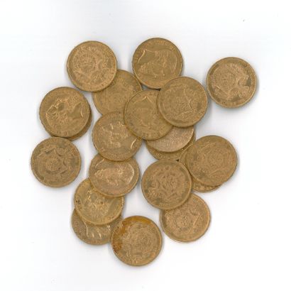 20 gold coins: 20 F Belgium Leopold II (1867...