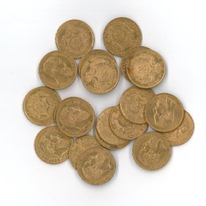 20 gold coins: 20 F Belgium Leopold II (1867...