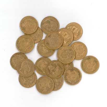 20 gold coins: 20 F Belgium Leopold II (1867...
