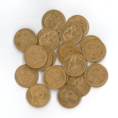 20 gold coins: 20 F Belgium Leopold II (1867...