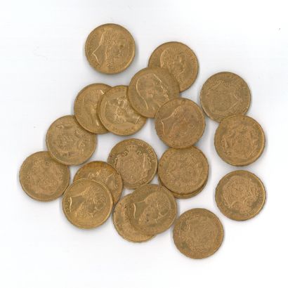 20 gold coins: 20 F Belgium Leopold II (1867...