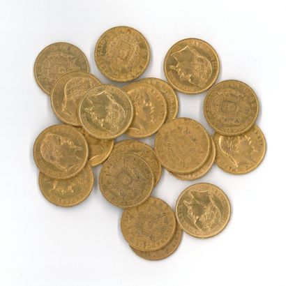 20 gold coins : 20 FF Napoléon III tête laurée...