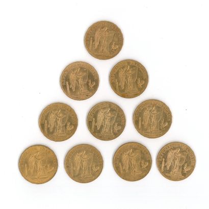 10 gold coins : 20 FF Génie 1878 A